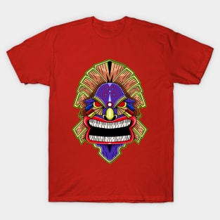 Tiki Mask Wooden Hair T-Shirt